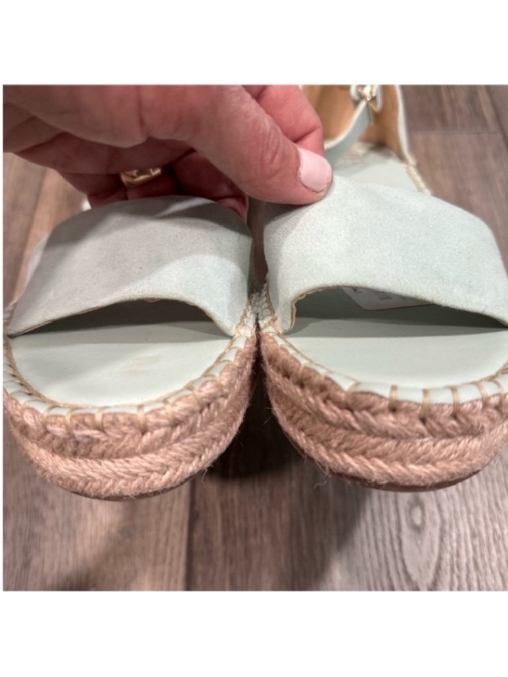 New Franco Sarto Women’s Mint Green Espadrille Ankle-Strap Sandals Size 9.5 - Picture 6 of 10